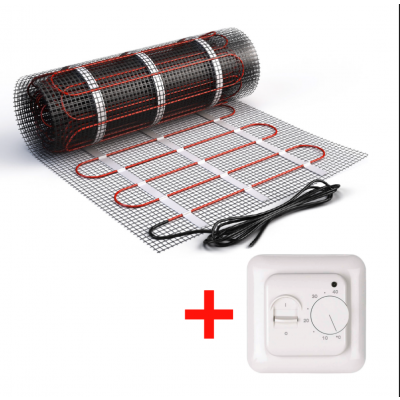 Изображение №1 - Теплый пол нагревательный мат (2,5 кв.м.) + механический терморегулятор